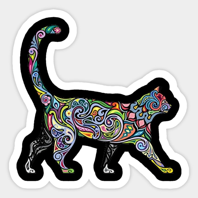 Trippy Cat Sticker by kasmarkdsg